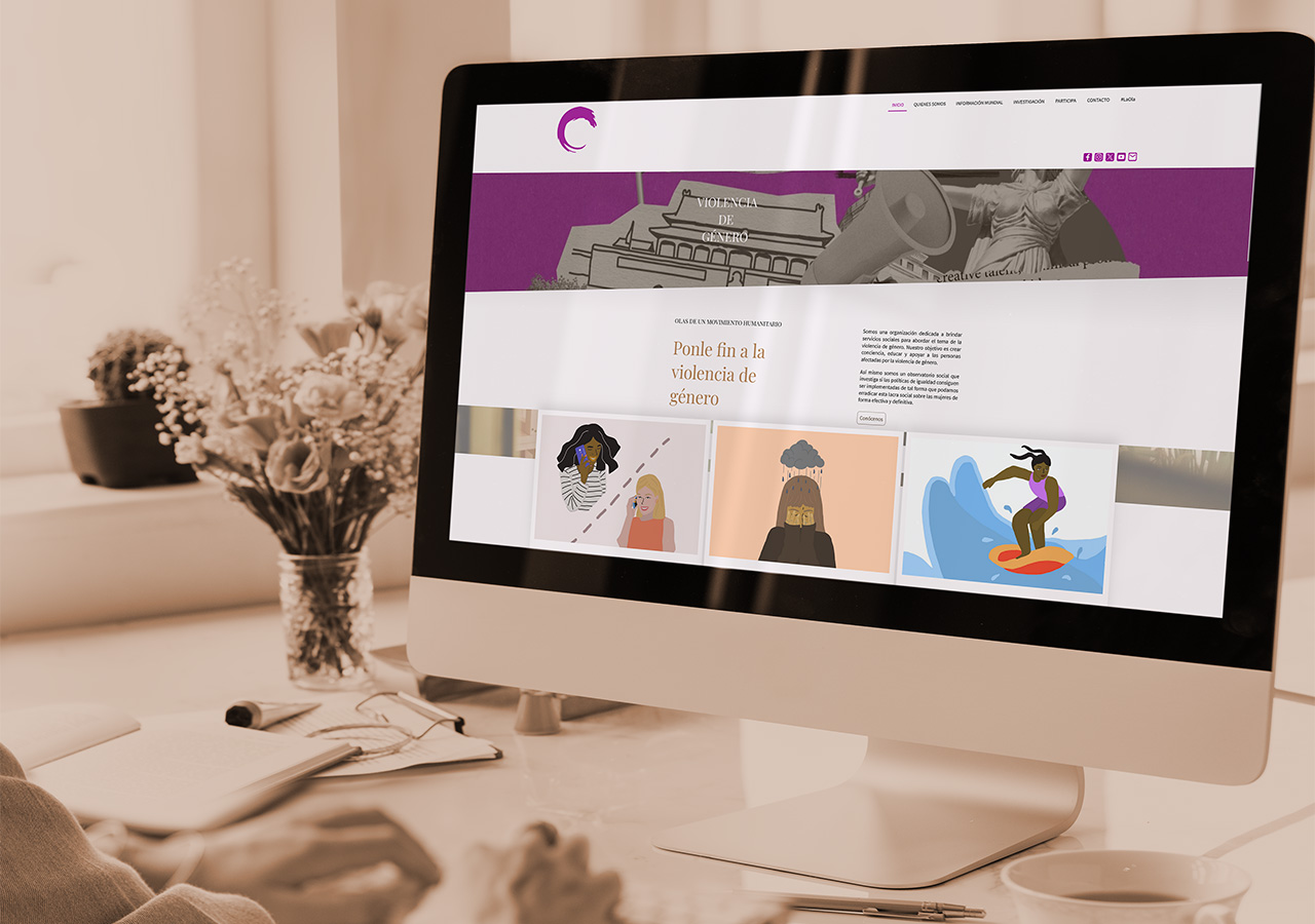 Gender violence website, showcase desktop design. Abbe Agency.